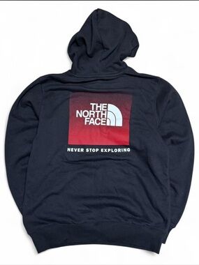 The North Face Black Hoodie with Red Ombre Logo
